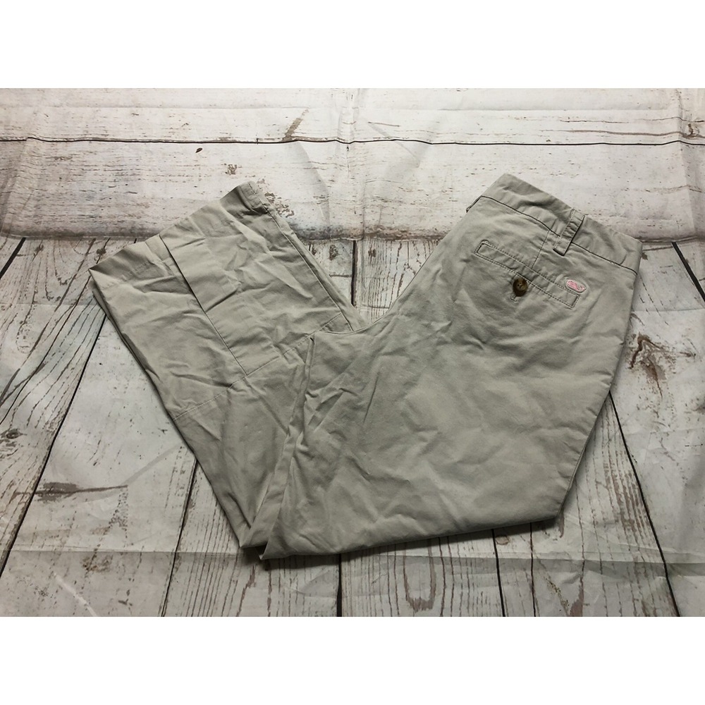 Womens Vineyard Vines Capri Pants Khaki Beige Tan Cargo Crop Sz 6